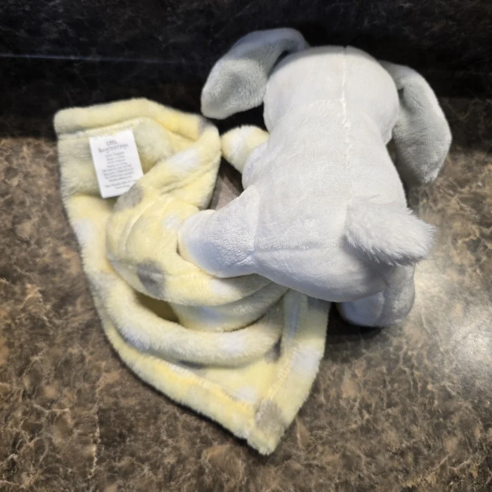 Little Beginnings Puppy‎ Dog Plush White Yellow Gray Baby Security Blanket Lovey